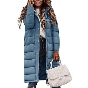 Winter Coats for Women-Puffer Jacket Hooded Warm Winter Long Coat Thickened Down